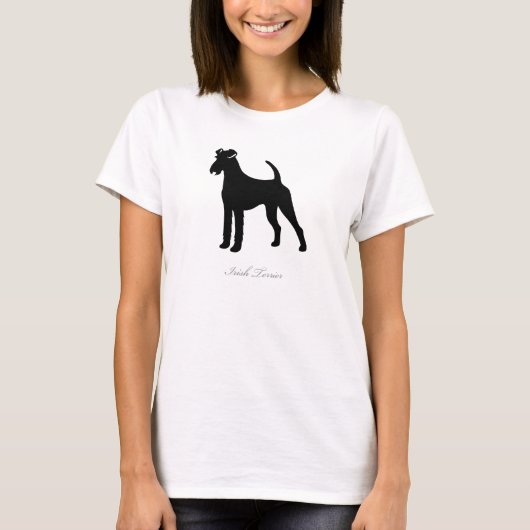 Irish Terrier T-shirt (zwart silhouette) (Voorkant)