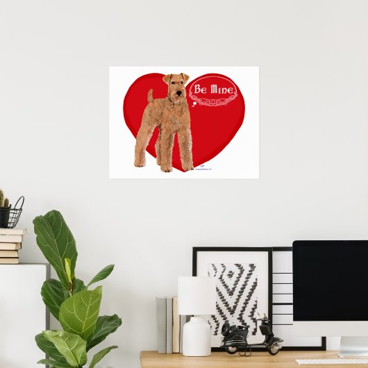 Irish Terrier Valentijn Poster (Thuiskantoor)