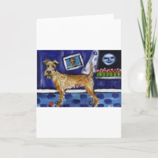 Irish Terrier voelt glimlachende maan Kaart