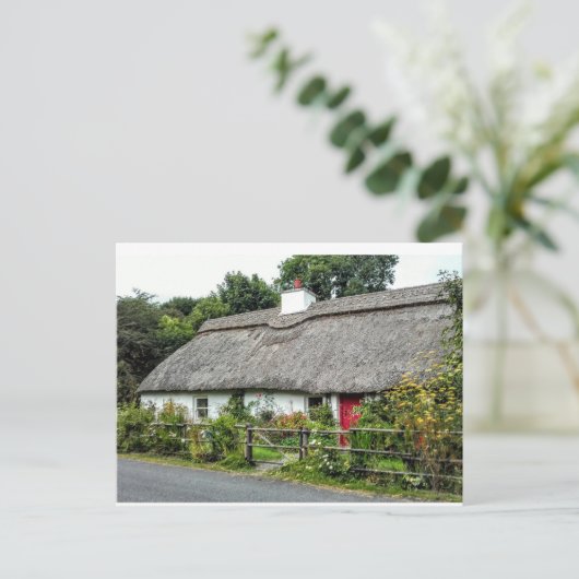 Irish Thatched cottage briefkaart (Staand voorkant)