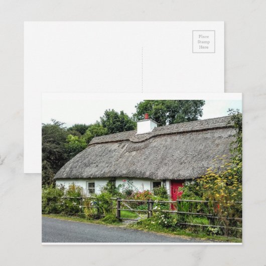 Irish Thatched cottage briefkaart (Voorkant / Achterkant)