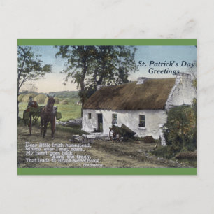  Irish Thatched Cottage St. Patricks Day Briefkaart