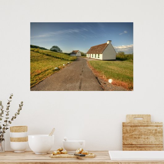 Irish Thatched Cottages Poster (Keuken)