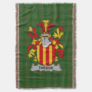 Irish Theede Coat of Arms Family Crest Ireland Deken