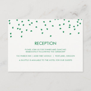 Irish Theme Wedding Shamrock Confetti   Ontvangst Kaart