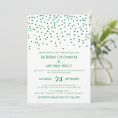 Irish Theme Wedding Shamrock Confetti op White Kaart (Staand voorkant)