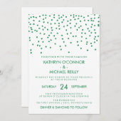 Irish Theme Wedding Shamrock Confetti op White Kaart (Voorkant / Achterkant)
