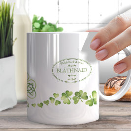 Irish Themed Coffee Mug Shamrock Design Add A Name Koffiemok