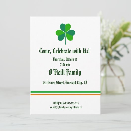 Irish themed Invitation Kaart (Staand voorkant)