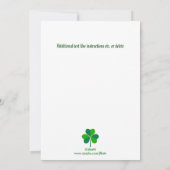 Irish themed Invitation Kaart (Achterkant)