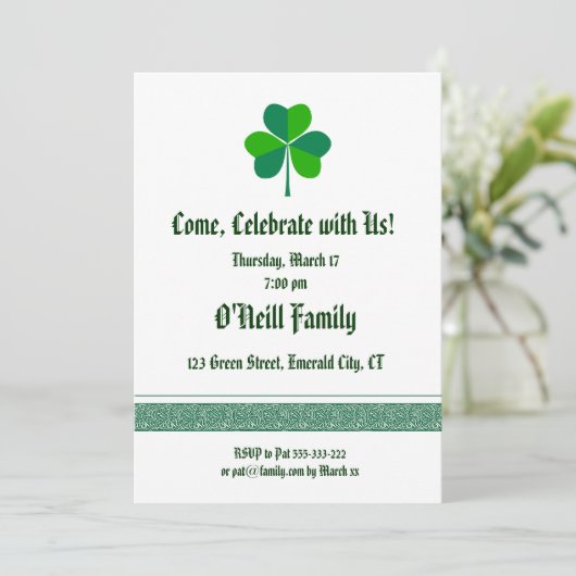 Irish themed Invitation Kaart (Staand voorkant)