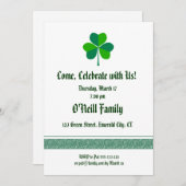 Irish themed Invitation Kaart (Voorkant / Achterkant)