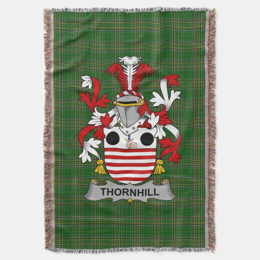 Irish Thornhill Coat of Arms Family Crest Ireland Deken (Voorkant Verticaal)