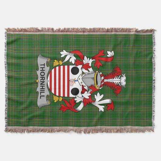Irish Thornhill Coat of Arms Family Crest Ireland Deken (Voorkant)