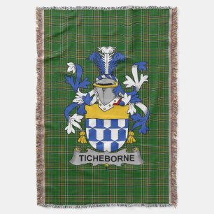 Irish Ticheborne Wapenschild Familie Crest Irelan Deken