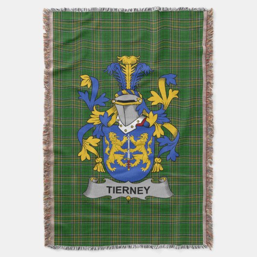 Irish Tierney of O_Tierney wapenschild Familie Aut Deken (Voorkant Verticaal)