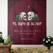 Irish Til Death Burgundy Gothic Skulls Backdrop Wandkleed