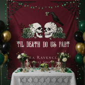 Irish Til Death Burgundy Gothic Skulls Backdrop Wandkleed