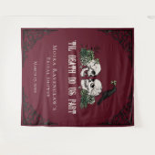 Irish Til Death Burgundy Gothic Skulls Backdrop Wandkleed (Voorkant (horizontaal))