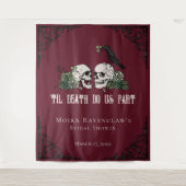 Irish Til Death Burgundy Gothic Skulls Backdrop Wandkleed (Voorkant)