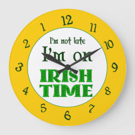 Irish Time Backwards Numbers Clock Grote Klok