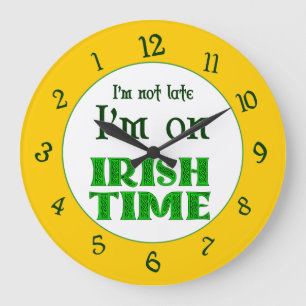 Irish Time Backwards Numbers Clock Grote Klok