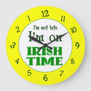 Irish Time Backwards Numbers Clock Grote Klok