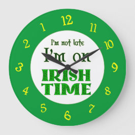 Irish Time Backwards Numbers Clock Grote Klok