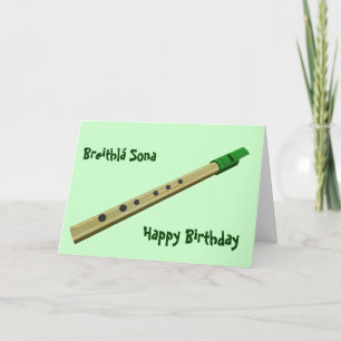 Irish Tin Whistle Birthday Card Kaart