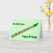 Irish Tin Whistle Verjaardag Kaart (Gele Bloem)