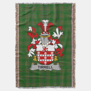 Irish Tirrell Coat of Arms Family Crest Ireland Deken