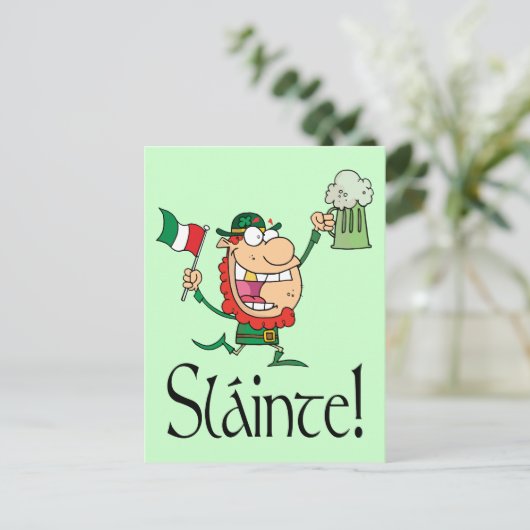 Irish Toast Sláinte Briefkaart (Staand voorkant)