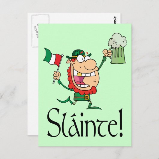 Irish Toast Sláinte Briefkaart (Voorkant / Achterkant)