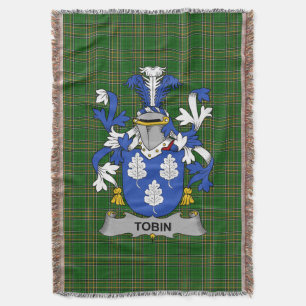 Irish Tobin Coat of Arms Family Crest Ireland Deken