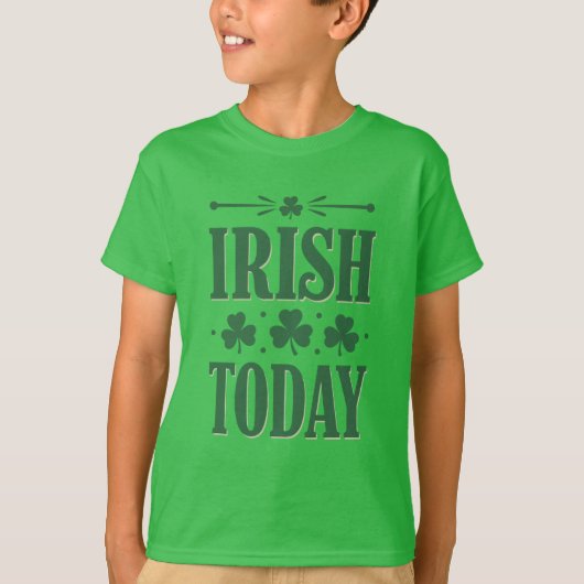 Irish Today Bold Shamrock Celebration Design T-shirt (Voorkant)