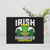 Irish Today Hungover Tomorrow Funny St Patrick's Kaart (Staand voorkant)