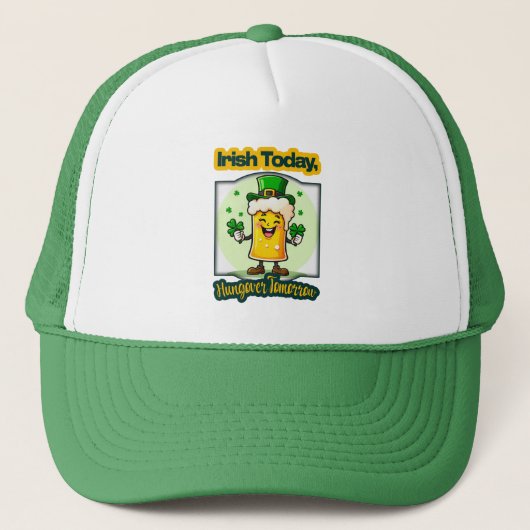 Irish Today St Patrick’s Day Shirt – boné Trucker Pet (Voorkant)