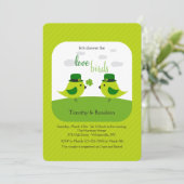Irish Tortelduifjes Shower Invitation Kaart (Staand voorkant)