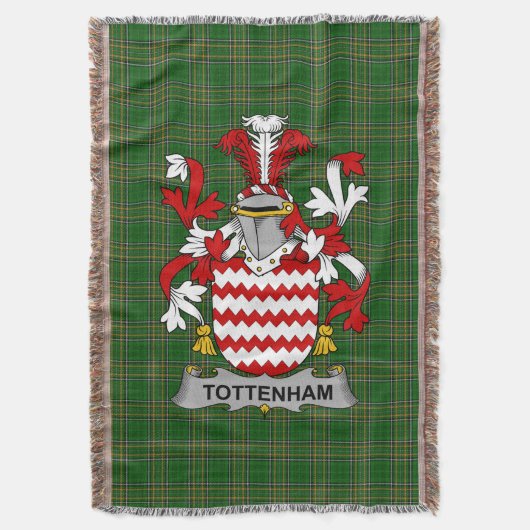 Irish Tottenham Coat of Arms Family Crest Ireland Deken (Voorkant Verticaal)