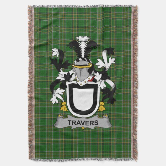 Irish Travers Wapen van de familie Crest Ierland Deken (Voorkant Verticaal)