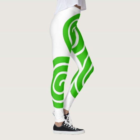 Irish Triskel Happy St Patrick White Leggings (Rechts)