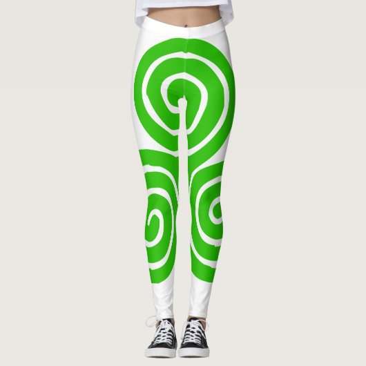 Irish Triskel Happy St Patrick White Leggings (Voorkant)