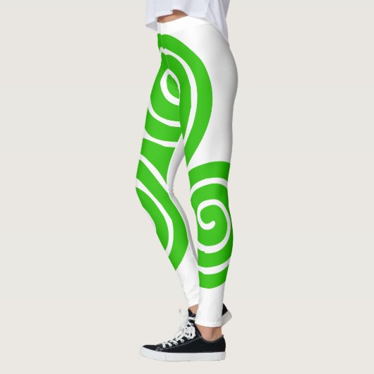 Irish Triskel Happy St Patrick White Leggings (Links)