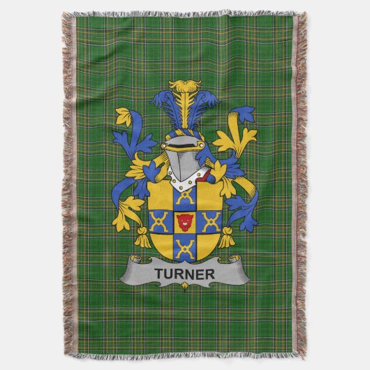 Irish Turner Coat of Arms Family Crest Ireland Deken (Voorkant Verticaal)