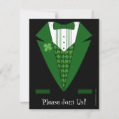 Irish Tuxedo St. Patrick's Day Party Uitnodigingen (Voorkant)