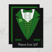 Irish Tuxedo St. Patrick's Day Party Uitnodigingen (Voorkant / Achterkant)