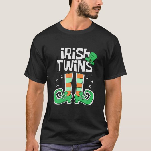 Irish Twins Funny St Patrick's Day Leprechaun Iris T-shirt (Voorkant)