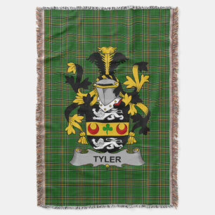 Irish Tyler Coat of Arms Family Crest Ireland Deken