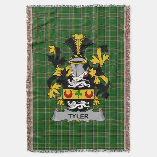 Irish Tyler Coat of Arms Family Crest Ireland Deken (Voorkant Verticaal)