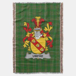 Irish Umfre Coat of Arms Family Crest Ireland Deken